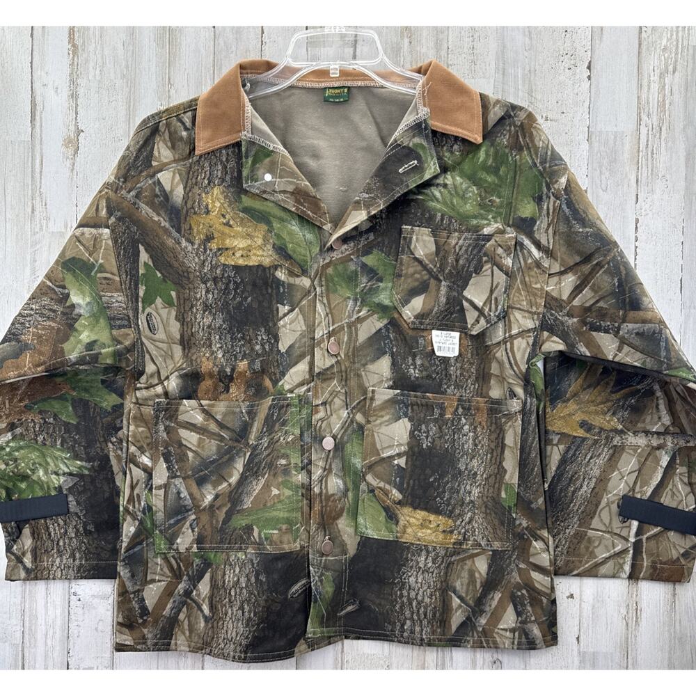 NOS Vintage Youth XL Camo Hardwoods Canvas Chore Jacket Barn Coat J. Tuohy’s USA